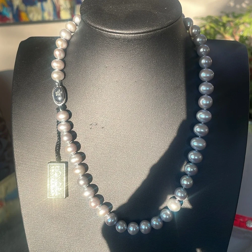 Honora freshwater light Grey Pearl Necklace - Picture 9 of 10